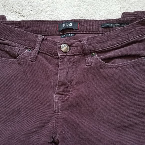 BDG Mid-Rise Cigarette Ankle Corduroy Pants,  27 W x 30 L - Picture 5 of 9